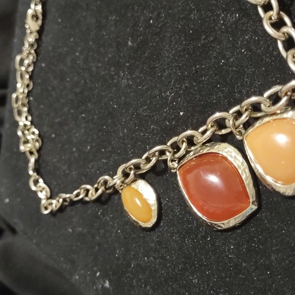 BRIGHTON TWO TONE CORAL STATEMENT NECKLACE - Picture 3 of 5